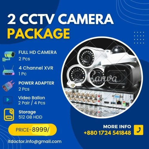 2 CCTV Camera Full Package –